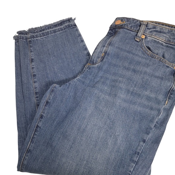 Sonoma Goods For Life Denim - Sonoma Goods For Life Womens Blue Jeans High Rise Raw Hem Size 12
